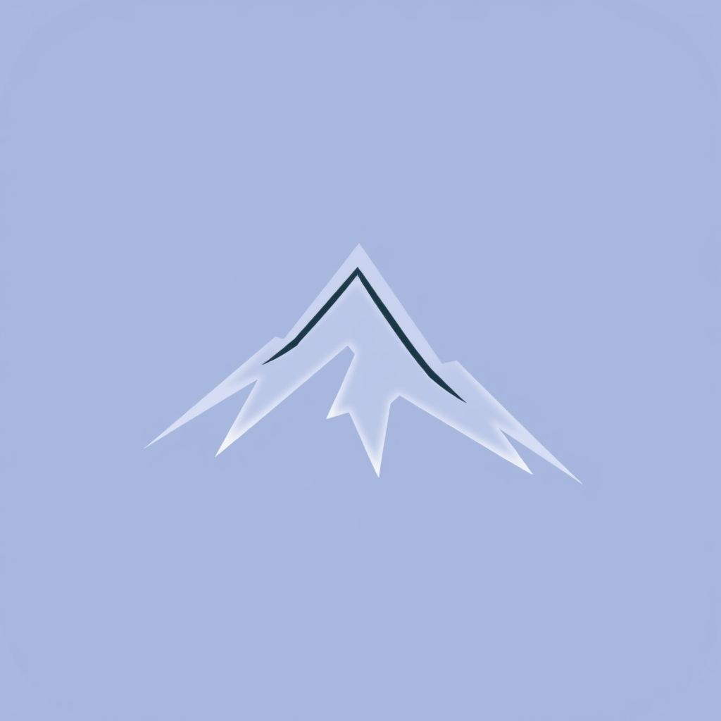 A simple, stylized mountain peak silhouette with a sharp, clean line.