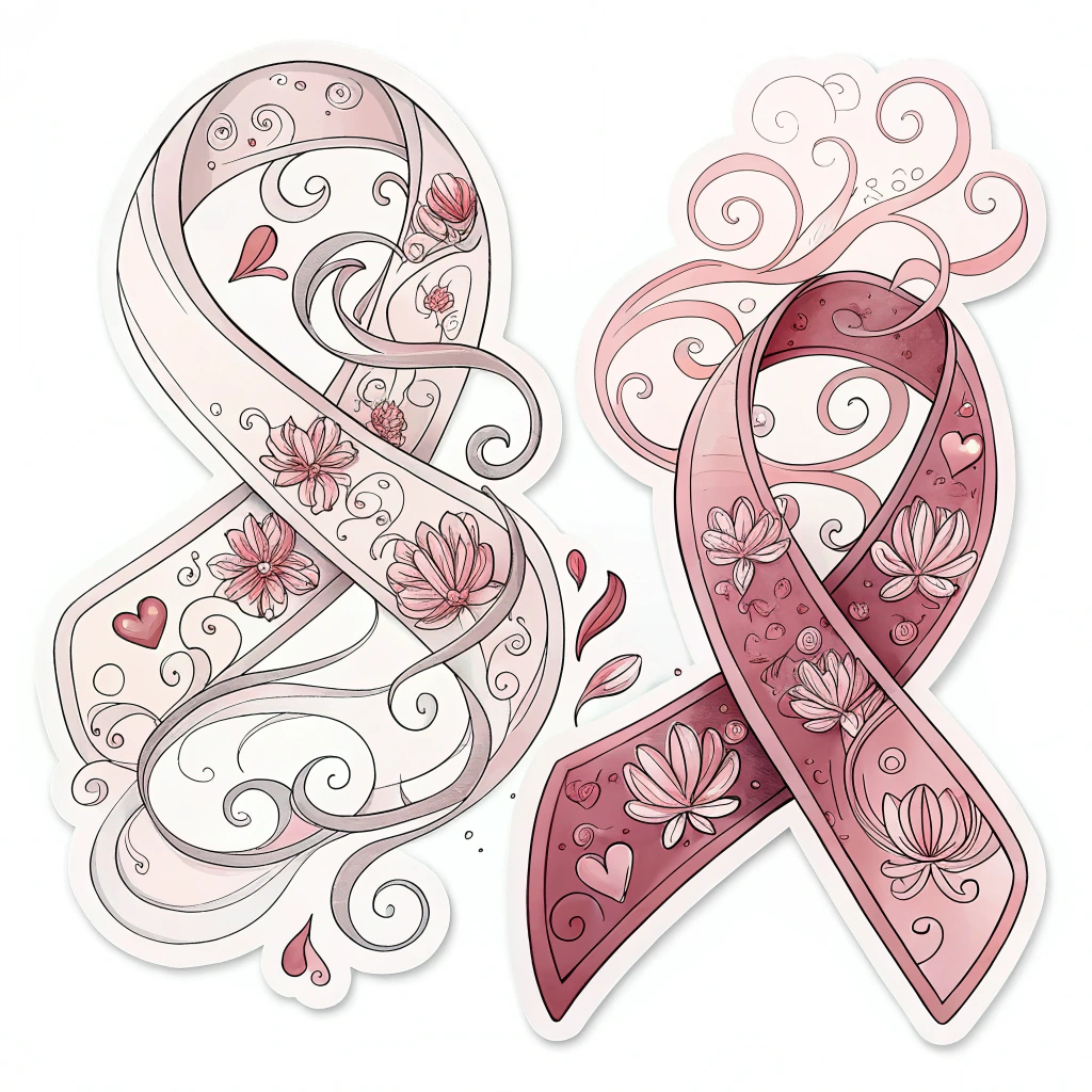 Stickers displaying swirling patterns that resemble ribbons or smoke, with a romantic and ethereal quality.