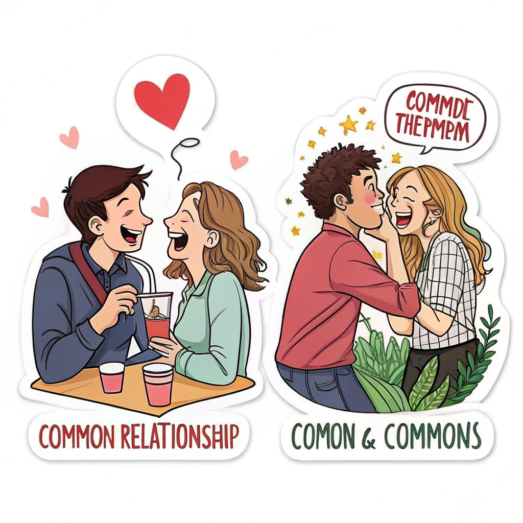 Stickers depicting common relationship scenarios with a comedic twist.