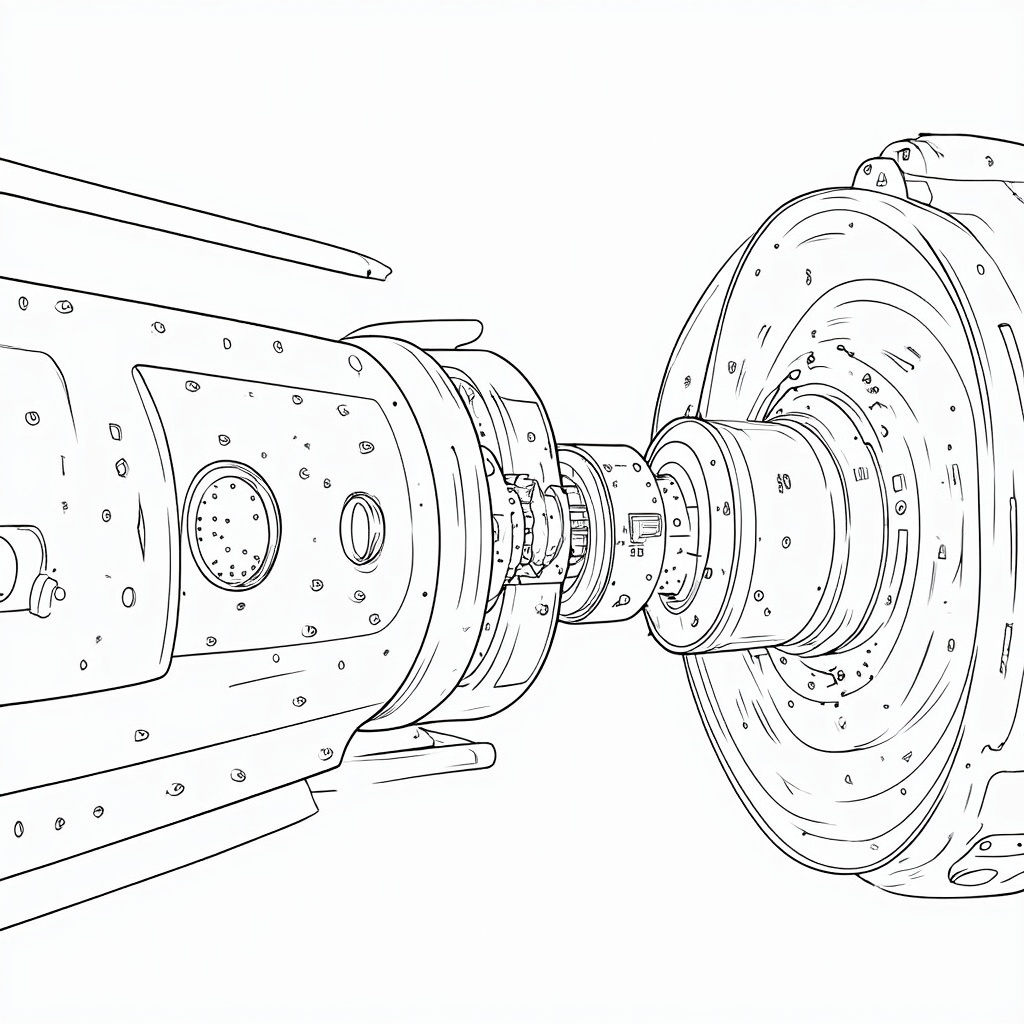 A close-up view of the Starliner's docking mechanism extending towards the ISS docking port. Emphasize the intricate details of both connecting interfaces and alignment guides.