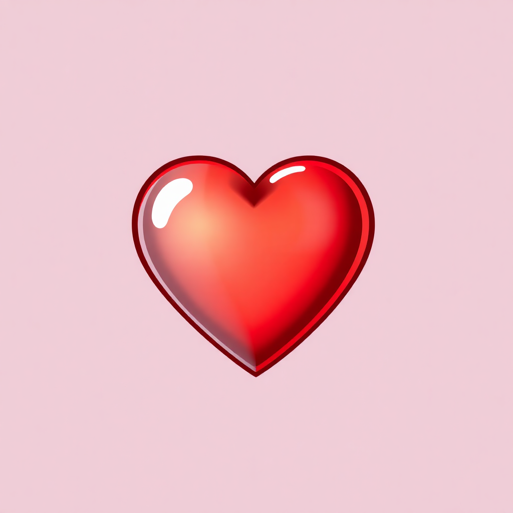 The image shows a red heart on a pink background, creating a vibrant and eye-catching contrast. The heart is the focal point of the image, with its bright red color standing out against the soft pink backdrop.