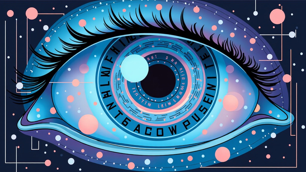 An illustration of a 'truth lens' or magnifying glass hovering over an AI-generated image, revealing hidden layers of data, biases, or the 'artist's' (AI model) signature, emphasizing the need for scrutiny in determining authenticity and ethical creation.