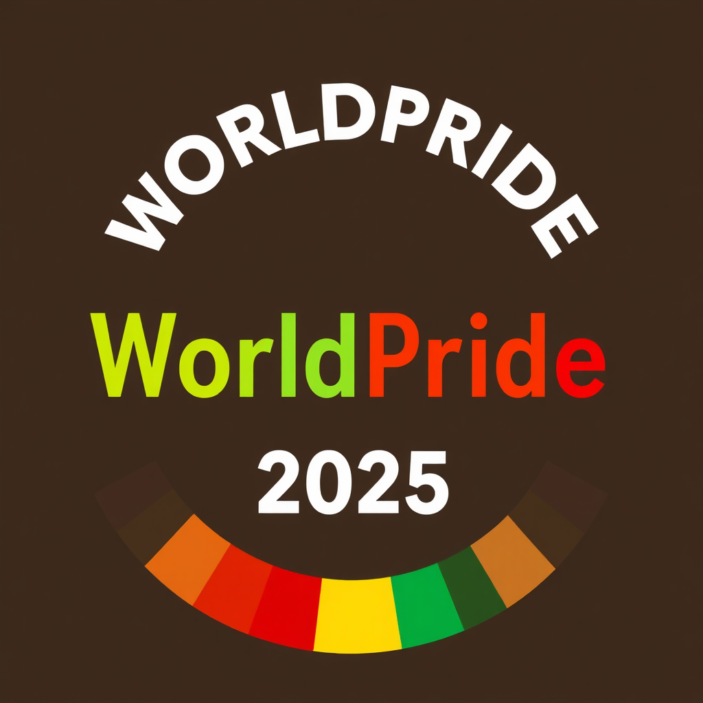 Translated text (from English): WorldPride 2025 Logo Concepts - Essential Pride: Minimalist Color Narratives