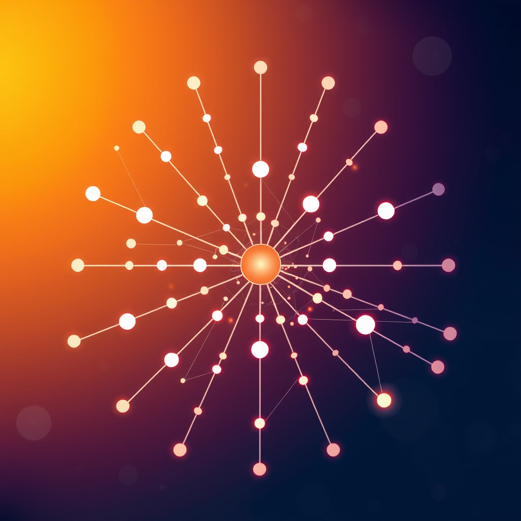 Sub-design Idea 1: An abstract representation of an emergent neural network, with nodes and connections forming new patterns from a central point, symbolizing AI generation. Visuals could include growing lines or particles.