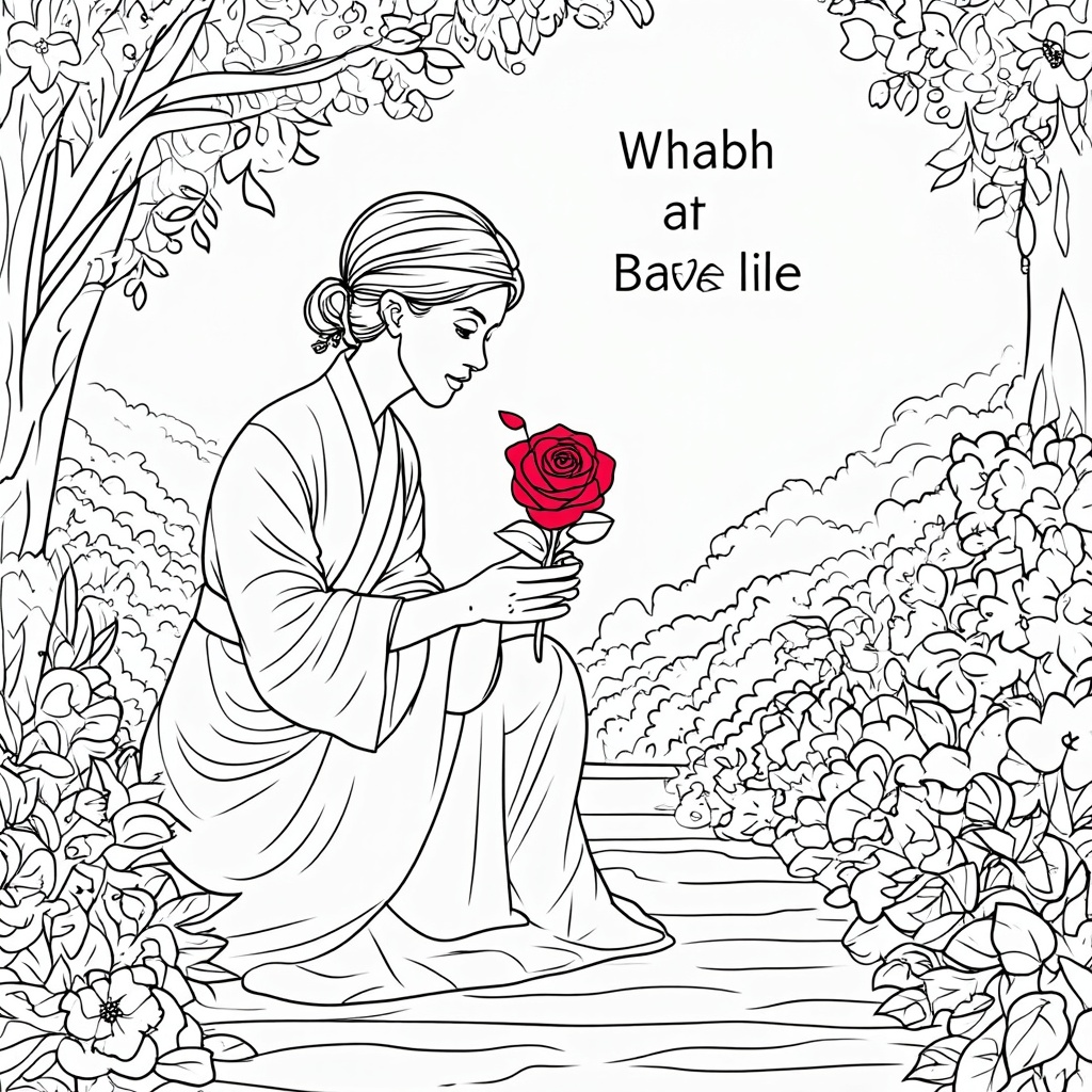 Candid Moments with Roses: Each court member featured on a page with a unique pose, perhaps interacting with a specific type of rose or a floral arrangement. Include their name in decorative lettering for personalization.