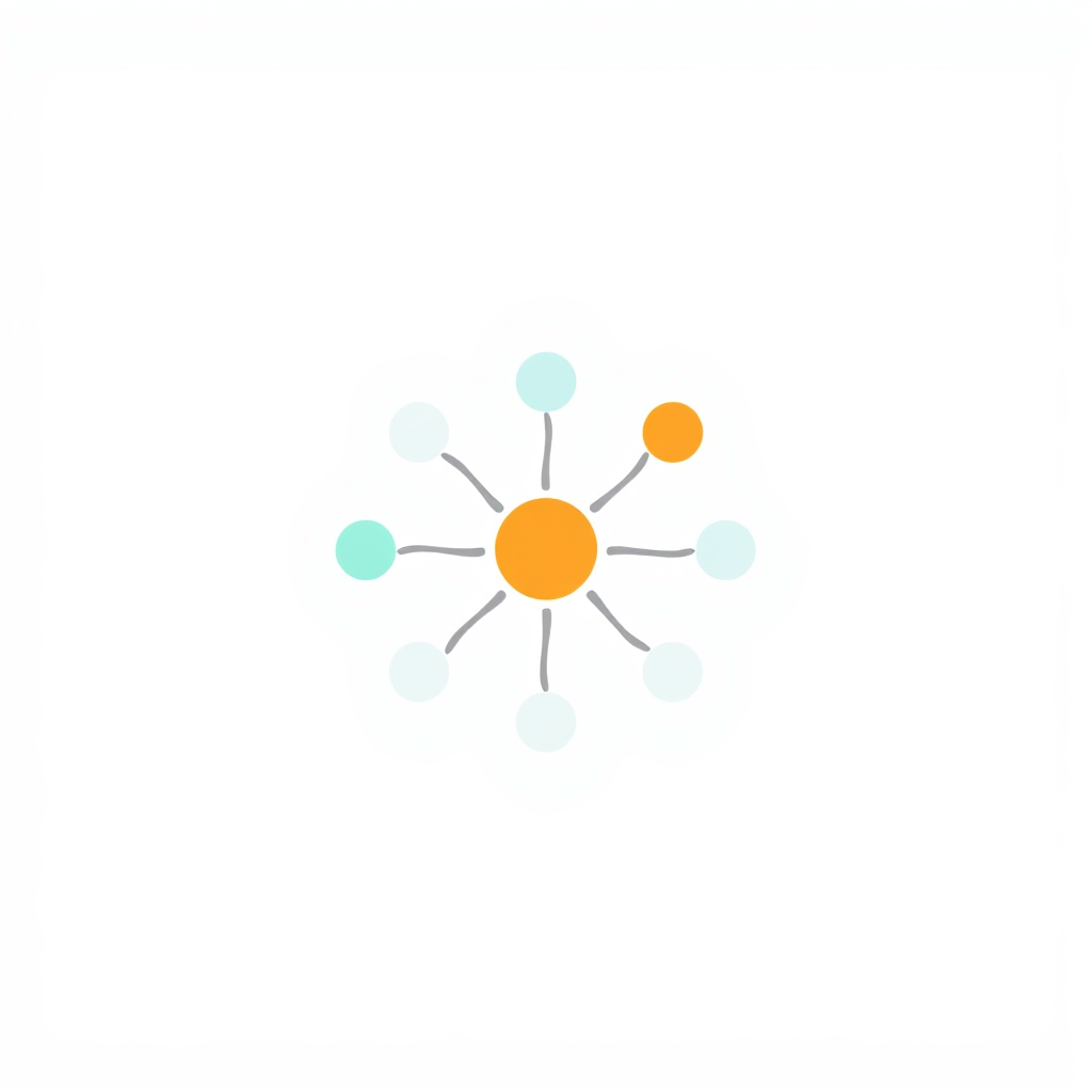 Simple Idea: A cluster of 3-5 distinct dots (nodes) of slightly varying sizes, interconnected by clean, dynamic lines that weave between them, forming a single, cohesive abstract mark. One node could be accented (e.g., with the Startup Grind brand color) to represent the core or the individual's place within.