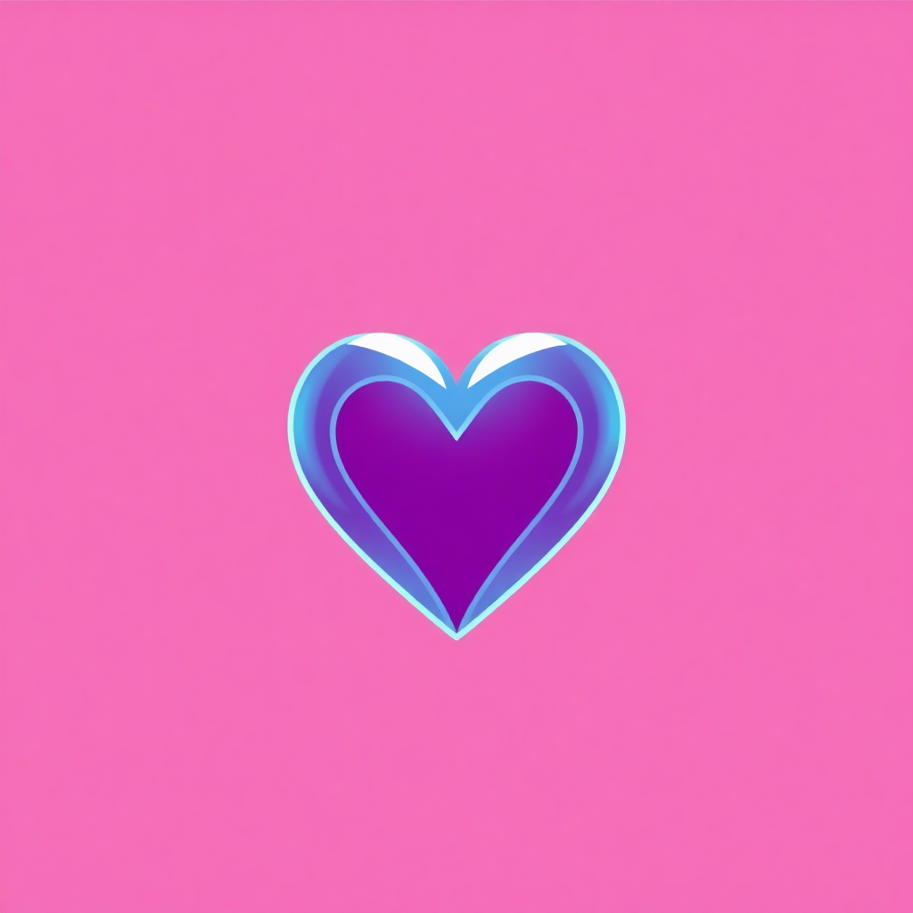 The image shows a blue heart on a pink background, creating a vibrant and eye-catching contrast. The heart is the focal point of the image, with its bright blue color standing out against the soft pink backdrop.