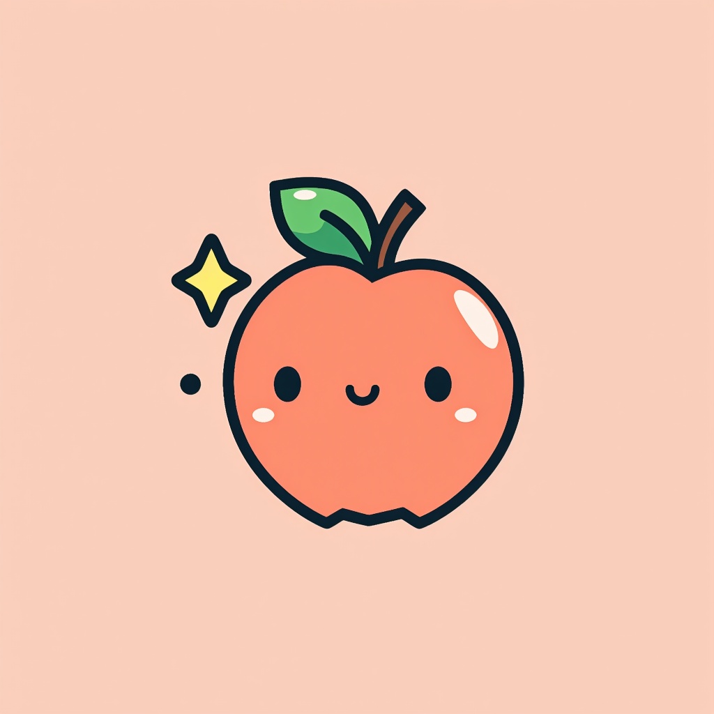 Simple Icon Idea: A simple icon featuring MomoCon's peach logo (or mascot head silhouette) stylized with a classic anime 'ahoge' (single upright hair strand) or a dynamic anime-style sparkle, symbolizing the fusion of MomoCon and anime.