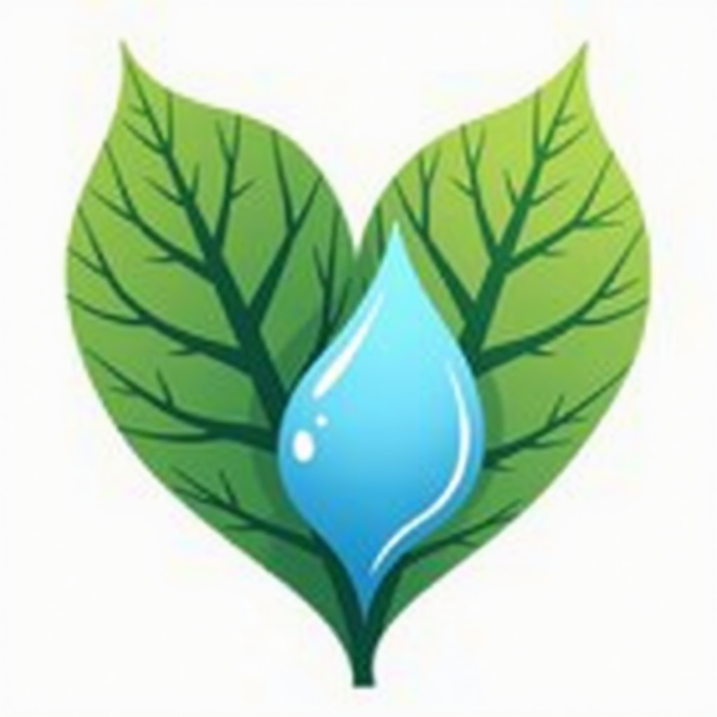Simple Icon Idea: A stylized leaf forming half of a heart, with the other half being a clean water droplet, symbolizing love for nature and essential resources.