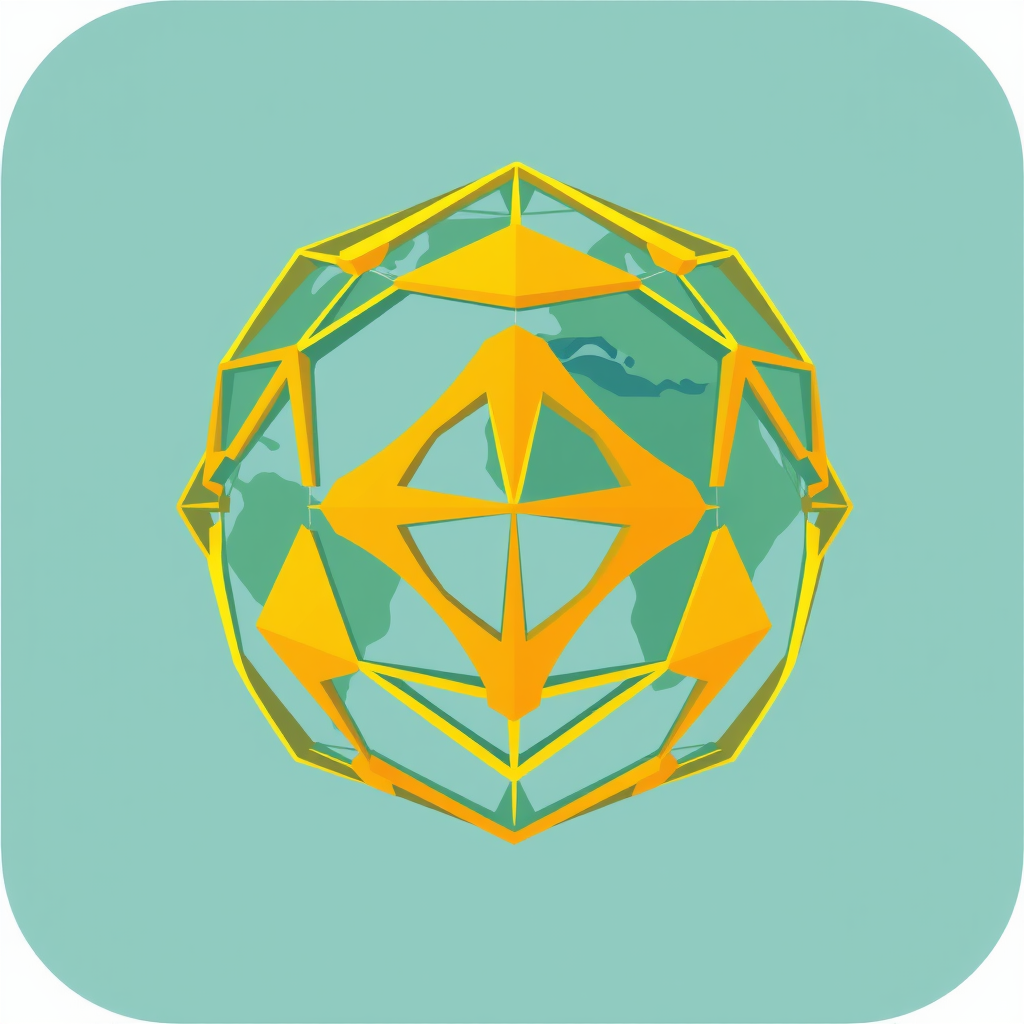 Modular Globe Construction: A globe icon constructed from interlocking geometric modules or blocks, representing the 'Build' aspect and the collaborative formation of the global tech ecosystem by the worldwide developer community.
