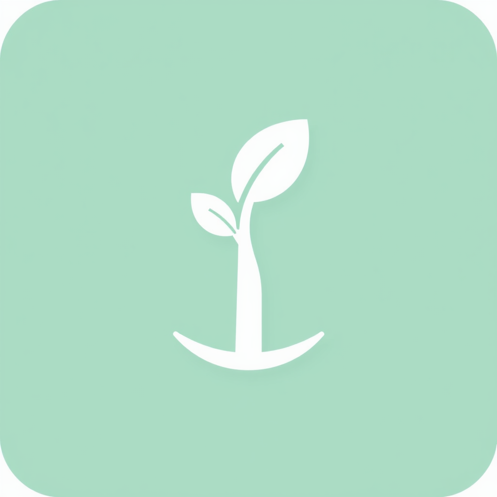 Simple I/O Eco-Icon: The 'I/O' logomark where the slash '/' is artistically replaced or intertwined with a single, clean leaf or sprout, rendered in Material Design style using an eco-friendly color palette (greens, earthy tones, clean blues).