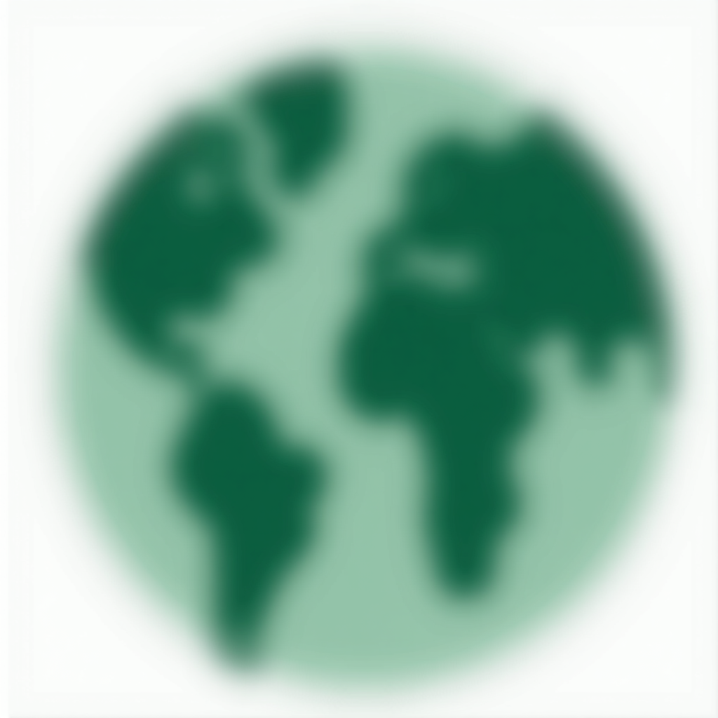 Minimalist Globe T-Shirt Design 3: A solid-colored circle (e.g., forest green) with the continents depicted using negative space, offering a stark and impactful minimalist graphic.