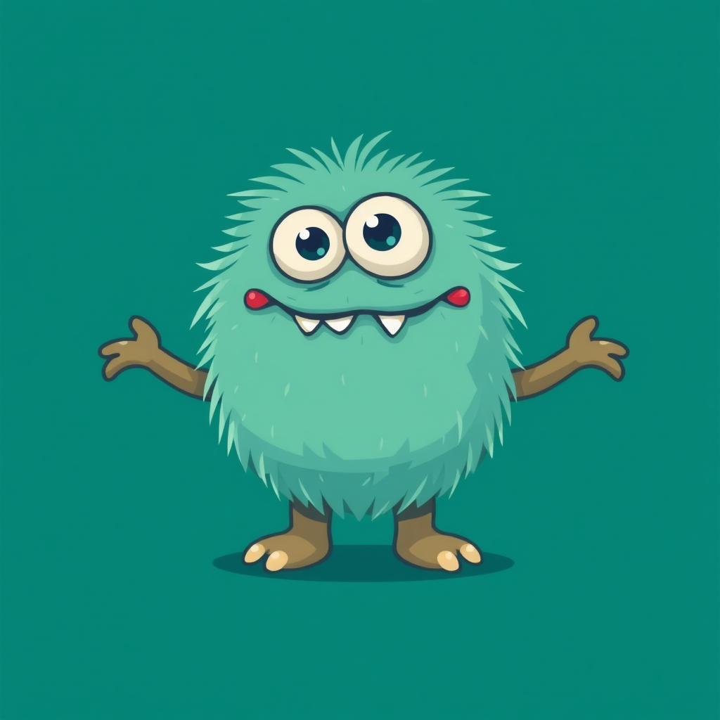 Sub-Design Idea 3: The 'Unique Companion' Creature. Design an entirely original, whimsical creature (not a real animal) that is memorable, endearing, and embodies the playful, unique spirit of the small business (e.g., a fluffy, multi-eyed friendly monster).