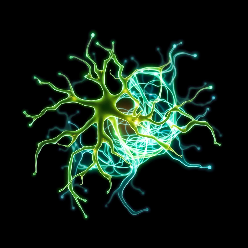 Sub-Design 3 (Bio-Digital Weave): An icon depicting threads of organic material (e.g., stylized nerve fibers) tightly interwoven with threads of digital light or code (e.g., binary strings, circuit traces) to form a new, unified texture or shape. This illustrates the deep integration in generative symbiosis.