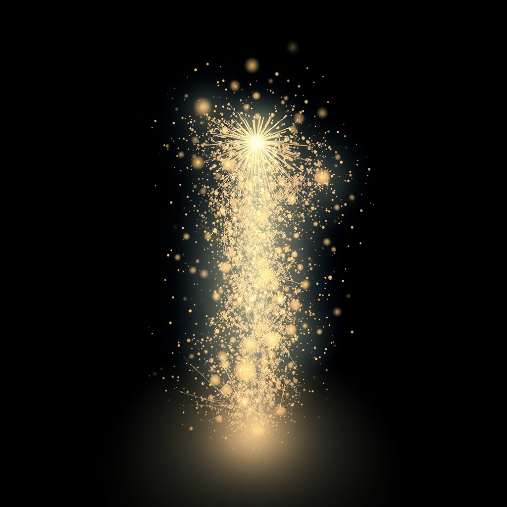 Sub-design Idea 4: Animated Particle Construction - Icons form and dissolve from a cloud of shimmering light particles. When active or interacted with, the particles become more agitated or glow brighter.