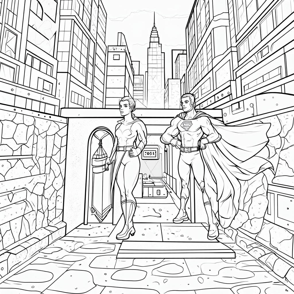 A superhero base hidden beneath a bustling city, accessible only through a secret entrance.