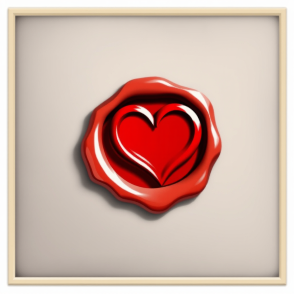 A classic love letter icon sealed with a heart-shaped wax seal.