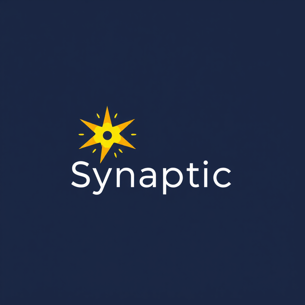 Simple Logo Idea: A typographic logo for 'Synaptic Spark' where the 'S' in Spark is stylized as an energetic spark, or a spark icon subtly integrated with the letters 'AI'.