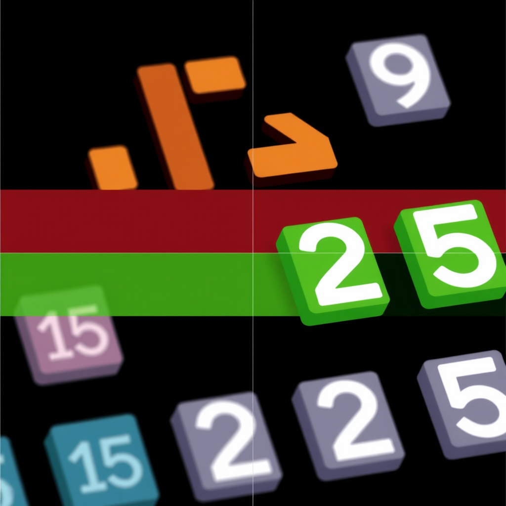 Sub Design Idea 2: Interactive Code Blocks - Icons appear as stylized code blocks. Tapping or clicking a block triggers a short animation where lines of code rearrange to form a relevant symbol or the I/O 25 numerals, revealing content previews.