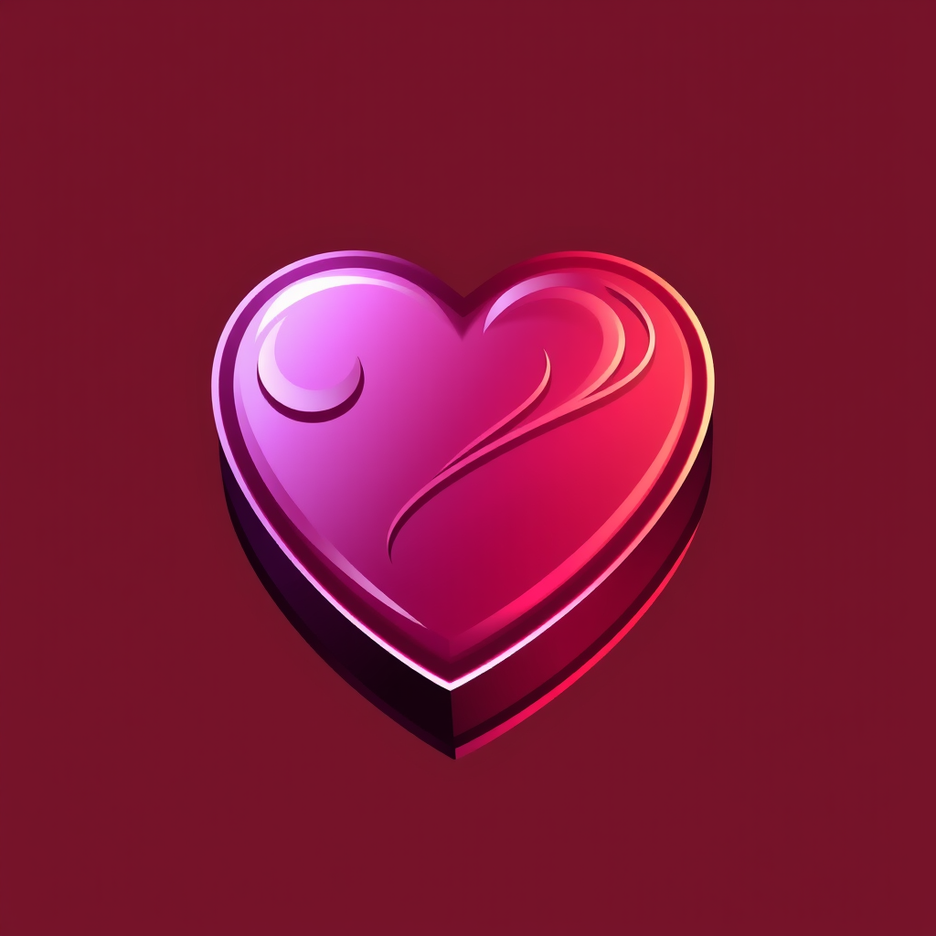 Heart-shaped chocolate box icon.