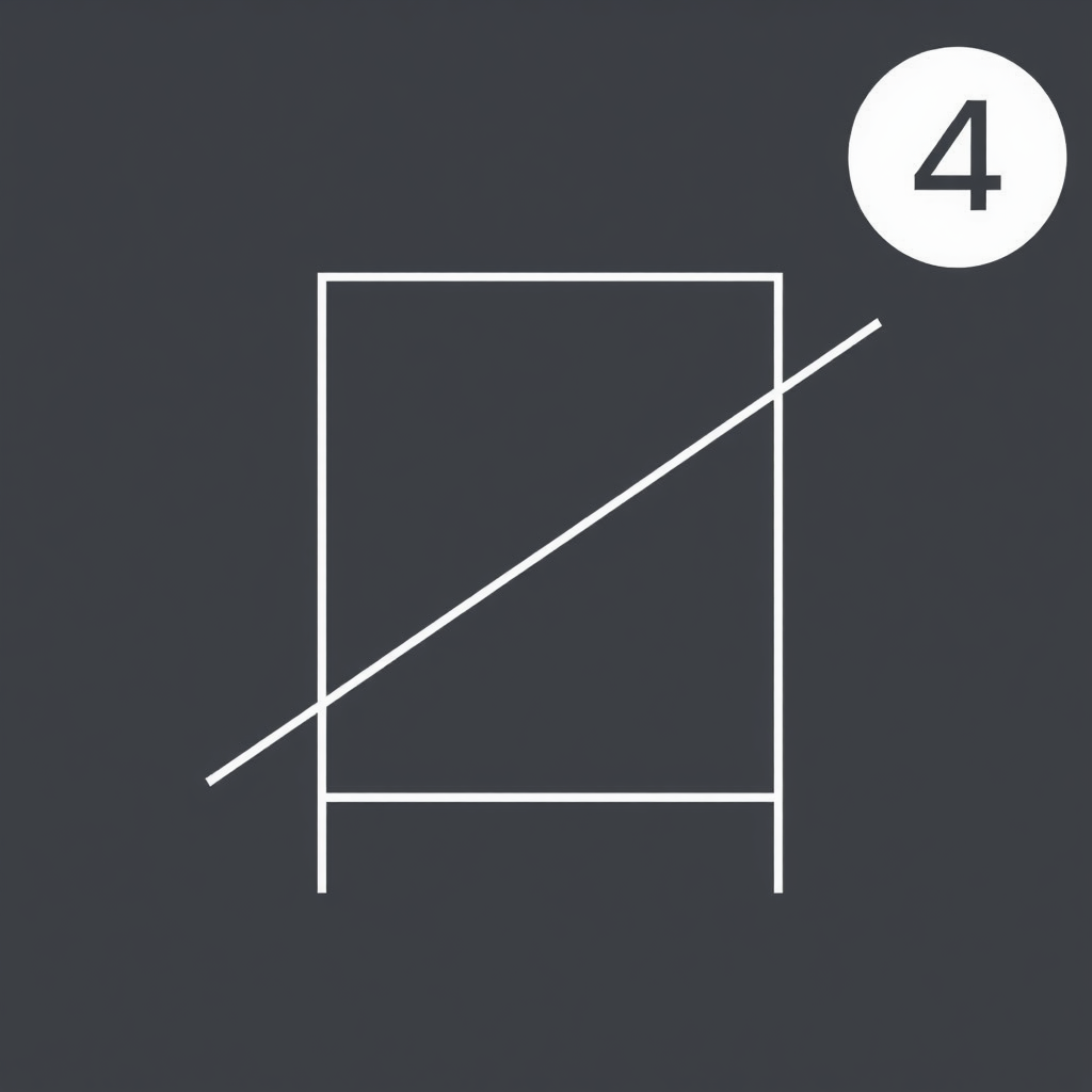 Sub-design Idea 4: Interlocking Geometric Forms - Two simple geometric forms (e.g., a square and a line) interlocked or layered, created with thin, uniform lines representing precision and assembly.