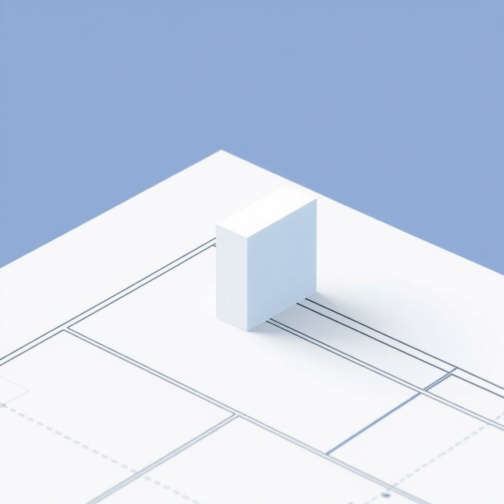 Dimensional Blueprint Element: A segment of a blueprint (e.g., a corner detail or a foundational plan snippet) is shown, with one element (like a beam or wall section) appearing to lift off the page in a subtle 3D effect, symbolizing the transition from plan to reality.