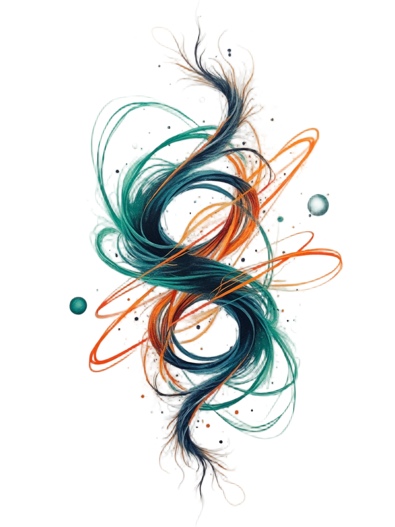 User request (English): Quantum Science Tattoo Designs - Stylized Feynman Diagram