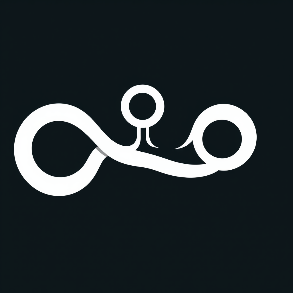 Sub-design idea 5: Flowing Molecular Form - An icon representing the CBD/THC structure with dynamic, flowing lines rather than rigid, sharp connections, suggesting fluidity, the organic nature of the compound, or its therapeutic effects.