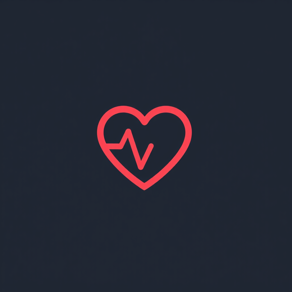 A minimalist heart outline that morphs slightly to indicate a beat.