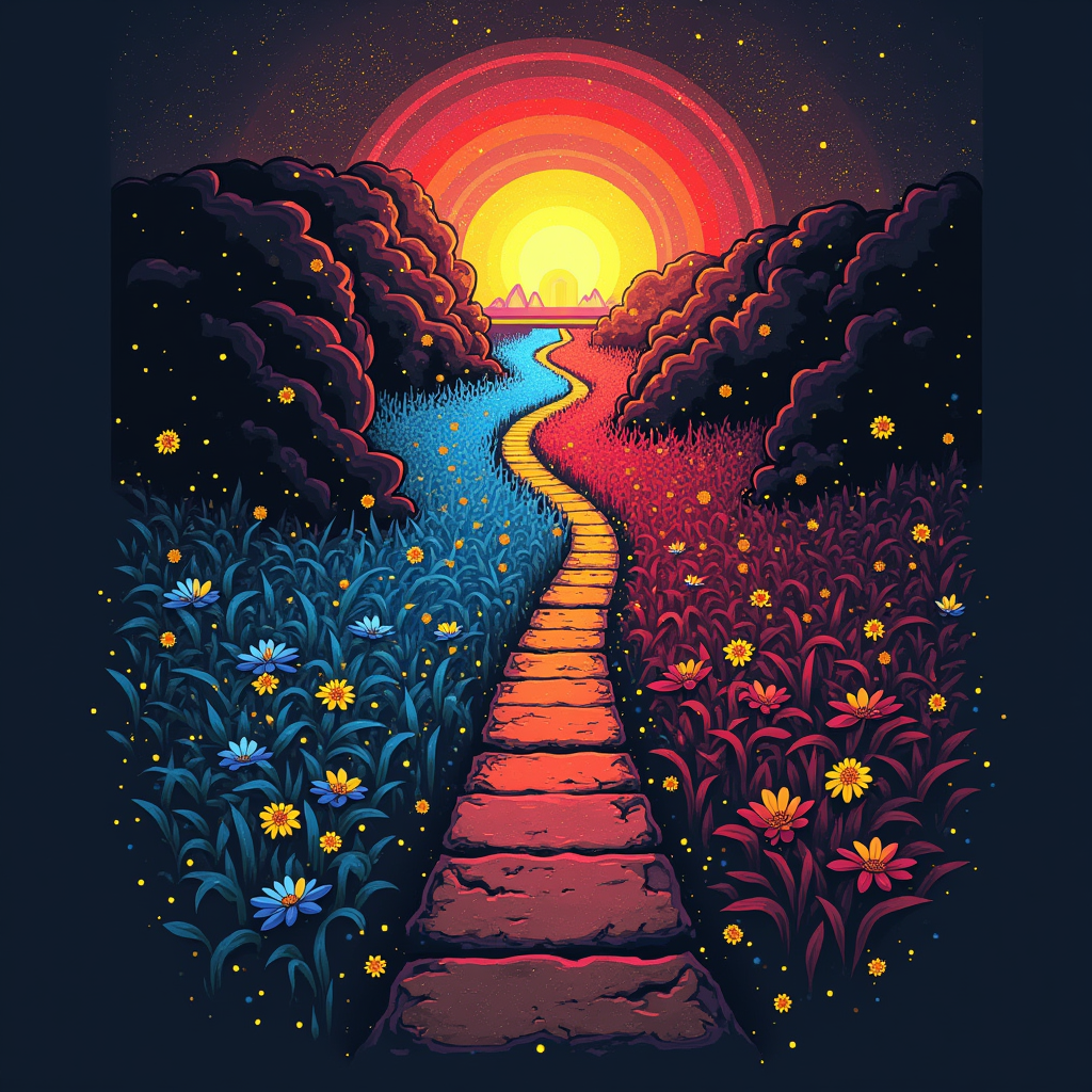 Two distinct lyrical or visual 'paths' representing Kendrick and SZA—one angular, one flowing—converging onto a stylized stage graphic, symbolizing their unique voices meeting.
