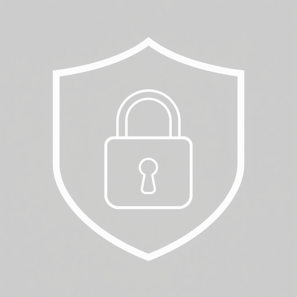 Minimalist Outline Fusion: A sleek, single-line weight design where the outline of a shield subtly incorporates the form of a lock. For instance, the top curvature of the shield could cleverly form the shackle of a padlock, or a negative space within the shield could define a keyhole.