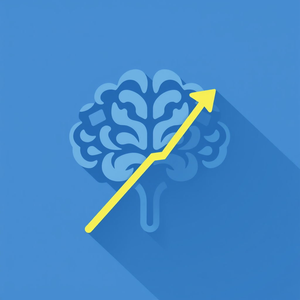 Combine a stylized brain or neural network pattern with an upward trending graph line, symbolizing AI-driven growth prediction.