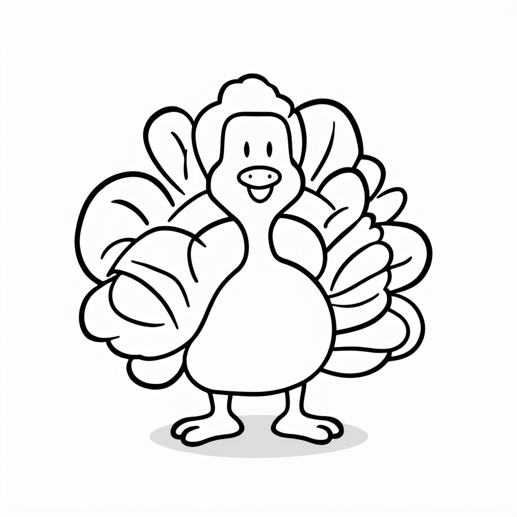 Simple doodle of a turkey with a friendly vibe and simplistic lines to capture its unique shape.