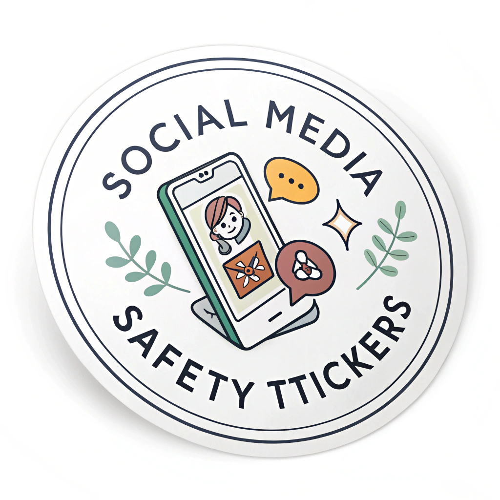Original text (English): Social Media Safety Stickers - Mindful Screen Time Reminder Stickers