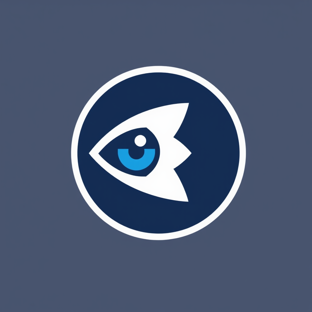 Vigilant Network Eye: A stylized node incorporating an abstract 'eye' or 'sensor' element, signifying active monitoring, threat detection, and network awareness.