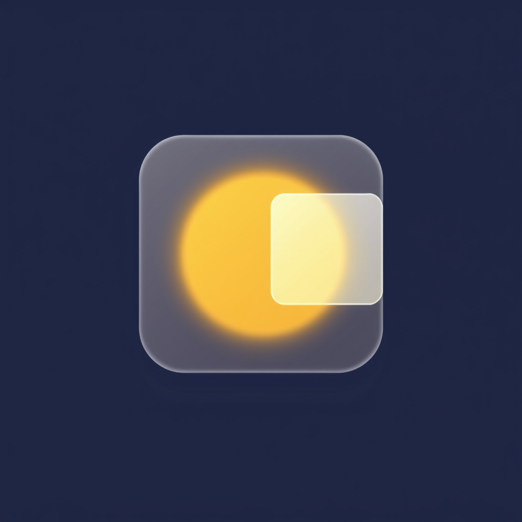 Simple Icon Idea: A minimalist cube icon where one face is slightly offset, glowing, or depicted as a transparent overlay, symbolizing an added AR dimension or filter being activated.