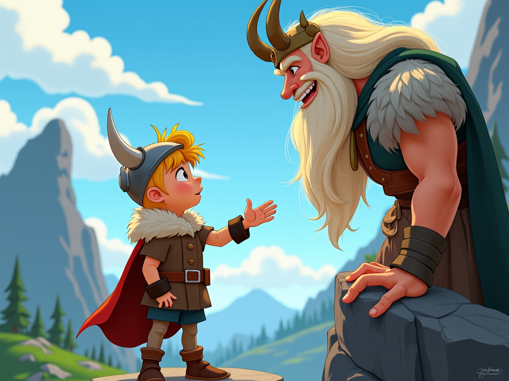 A show focusing on the epic adventures of a young Viking boy who befriends one of the gods, embarking on quests filled with Norse mythology.