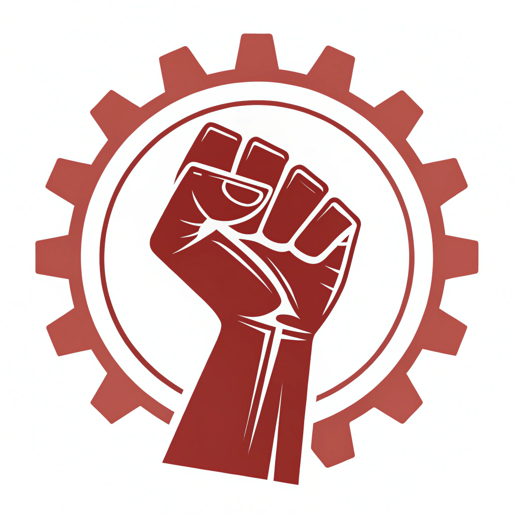 Simple Icon Idea: A minimalist, solid-color raised fist icon, possibly enclosed within a circle or a gear outline for a clean, universally understandable symbol.