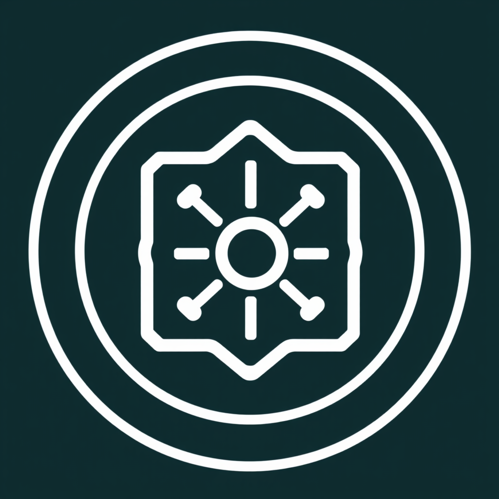 Simple Icon Idea: A highly simplified icon focusing on a single hexagonal carbon ring (core to CBD/THC) with a few abstracted bonds, enclosed within a circle or a subtle cross shape for medical emphasis.