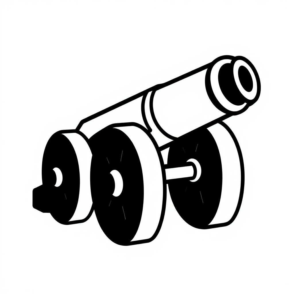 Simple Icon Idea: A stylized profile of a single, historical cannon (e.g., similar to the east-facing one on the 1922-25 crest), slightly simplified with bold lines for iconographic clarity.