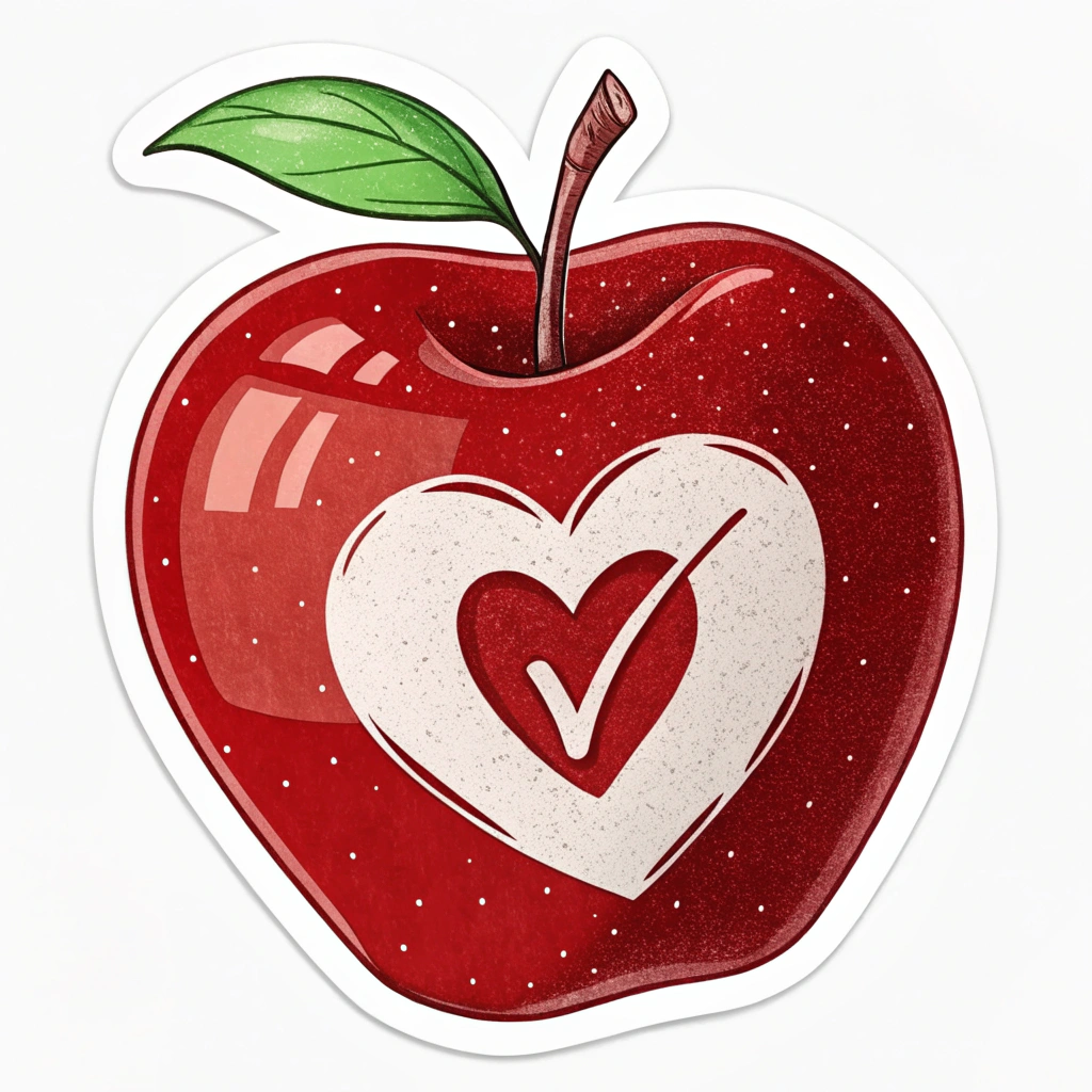 Simple Icon Idea: An apple with a subtle checkmark or a heart within it, representing a commitment to education and care.
