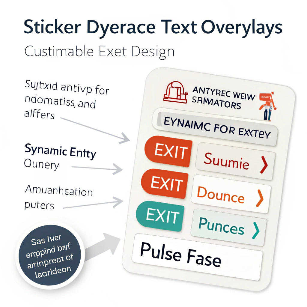 Sub-design Idea 1: Animated Text Effects - Customizable text overlays with a library of dynamic entry, exit, and emphasis animations (e.g., typewriter, bounce, fade, pulse) that users can apply and time.