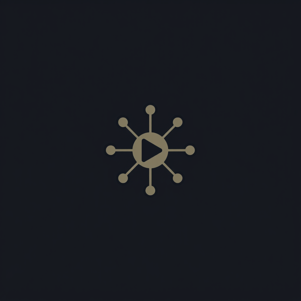 Simple Icon Idea: A single, abstract 'core' symbol (e.g., a stylized, pulsating orb or a minimalist neural cluster glyph) that forms the base. Specific AI TV features are indicated by subtle modifications or small, universally recognized icons (like a play button, plus sign, or chat bubble) integrated with or adjacent to this core symbol.