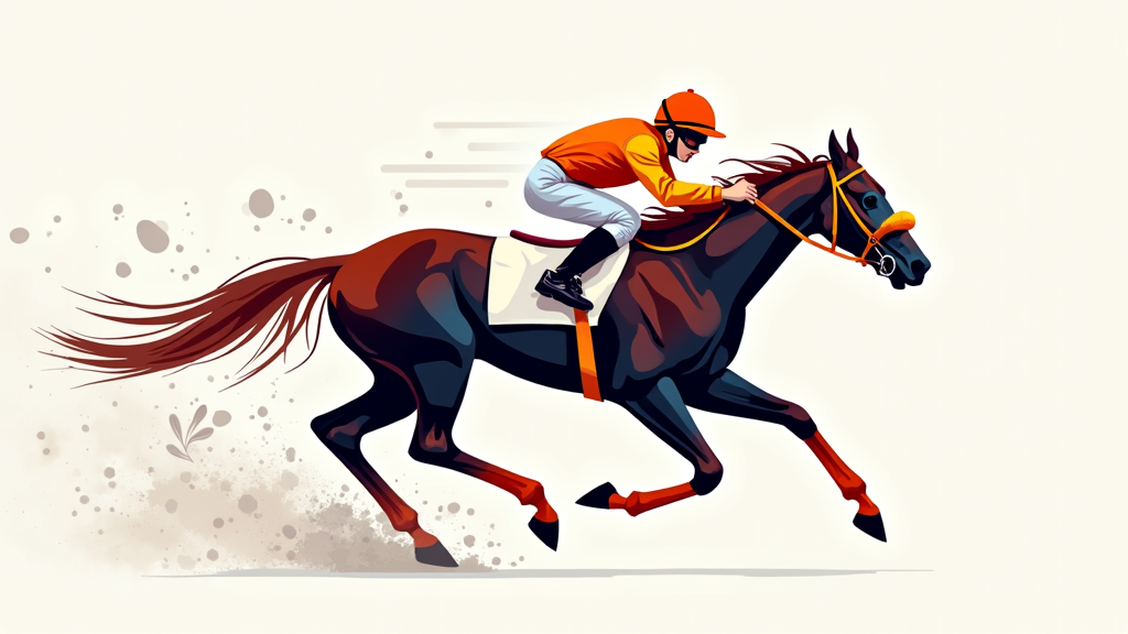 T-Shirt Design Sub-Idea 3: An artistic and abstract interpretation of jockey silks in dynamic motion. This design would use flowing lines, bold geometric shapes, and contemporary color blocking reflecting 2025's aesthetic themes. Accompany with minimalist text, for example, 'Derby 2025' in a stylish script or clean sans-serif font.