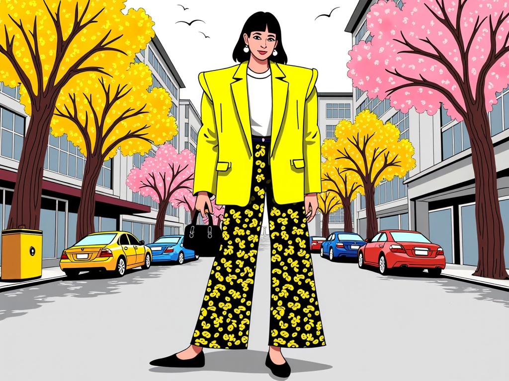 Develop a 'Trend Spotting' collection, where each illustration highlights a specific micro-trend observed during NYFW street style (e.g., oversized blazers, bold prints, unique layering), with exaggerated features to emphasize the trend.