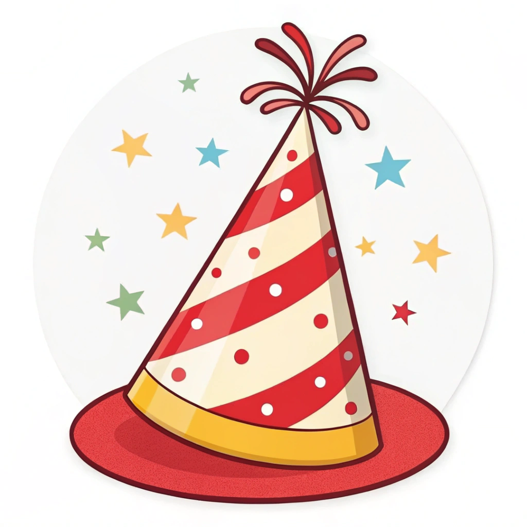 A simple icon of a party hat.