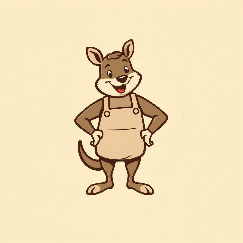 Charming Retro Mascot Logo: Develop a logo around a friendly, stylized mascot or character that embodies the shop's personality and products (e.g., a cheerful illustrated animal wearing an apron for a bakery, a dapper character for a men's goods shop). The illustration style should evoke mid-century or early 20th-century advertising art, paired with a complementary retro font.