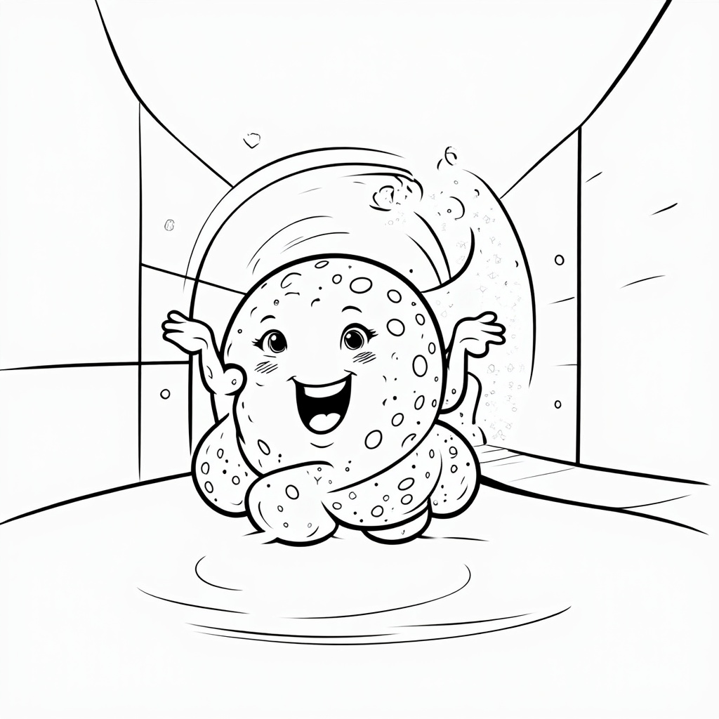 The particle character, now fully on the other side of the 'Great Energy Barrier', cheering or looking amazed. A faint, glowing tunnel path could be visible through the barrier, indicating its 'impossible' journey.