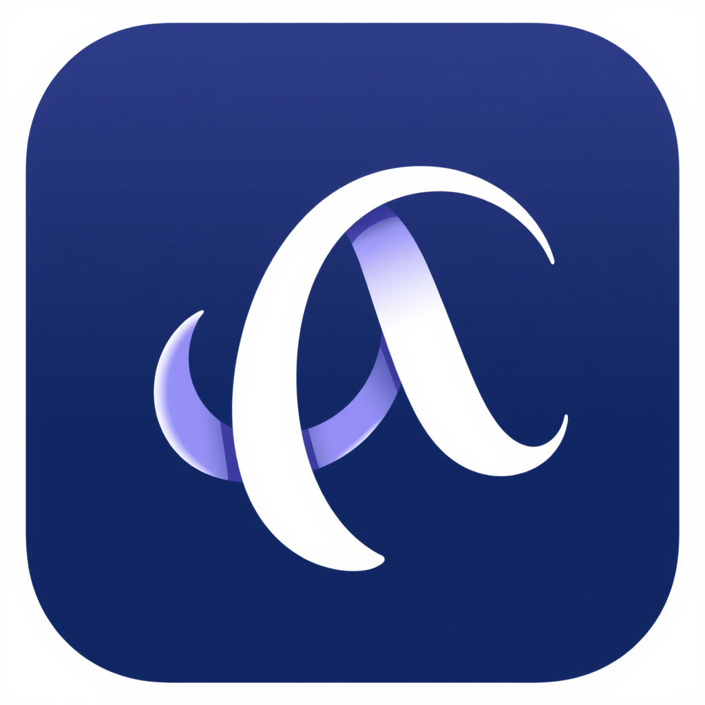 A design with a fluid, ribbon-like element or current that continuously twists, adapts its path, and changes its form within the icon space, representing dynamic and evolving AI content.
