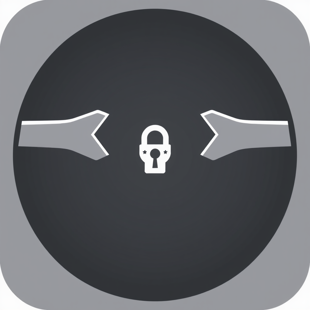 Two arrows pointing towards each other, nearly meeting, with their shafts forming the walls of a 'tunnel'. Where the arrowheads meet (or pass by each other within the tunnel), a key icon or a series of asterisks can signify the encryption process. The data flow is implied by the arrows themselves.